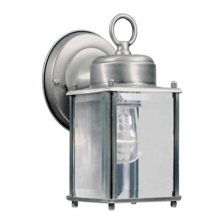 FORTE One Light Olde Nickel Clear Beveled Panels Glass Wall Lantern 1005-01-54